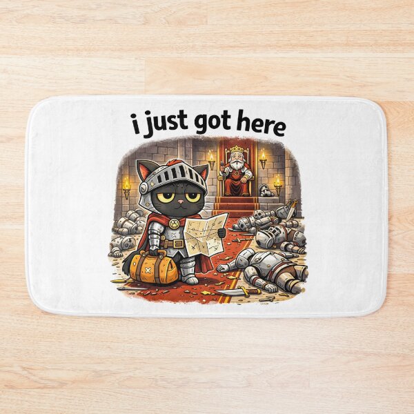 Item preview, I Just Got Here Knight Cat designed and sold by MonkiFlipp.