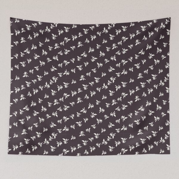 Item preview, Micro Botanical Pattern – Dark Plum Minimal Leaf Print designed and sold by akneeland603.
