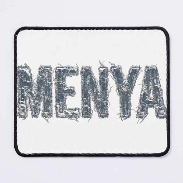 Item preview, Menya Distressed Blue Denim Typography Design designed and sold by Lordenzoo.