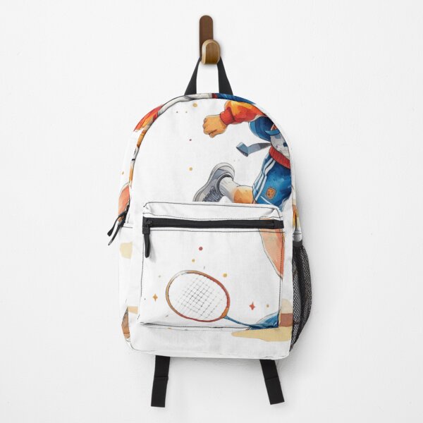 Item preview, Active Bunny Playing Badminton Sports Back to School Art designed and sold by AQUILAKREO.