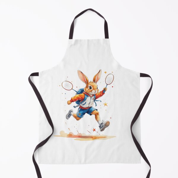 Item preview, Active Bunny Playing Badminton Sports Back to School Art designed and sold by AQUILAKREO.