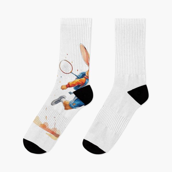 Item preview, Active Bunny Playing Badminton Sports Back to School Art designed and sold by AQUILAKREO.