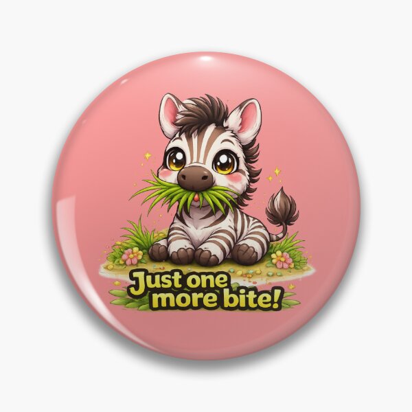 Item preview, Funny Cute Zebra Big Eyes Kawaii Cartoon Just One More Bite Grass Lover designed and sold by Nusha Creations.