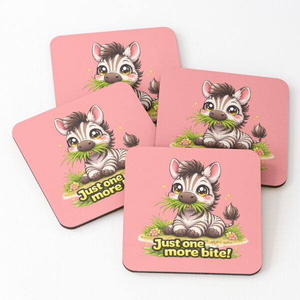 Item preview, Funny Cute Zebra Big Eyes Kawaii Cartoon Just One More Bite Grass Lover designed and sold by Nusha Creations.