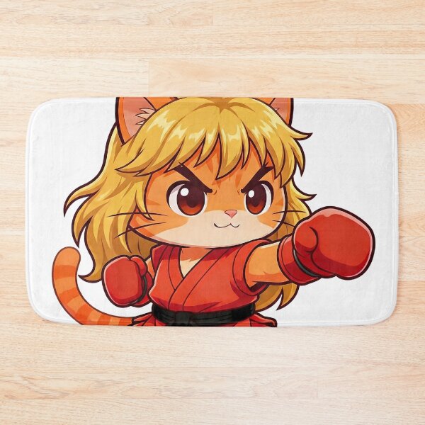 Artikelvorschau, Karate Street Fighter Katzen-Cosplay im Anime-Stil entworfen und verkauft von CuteKats.