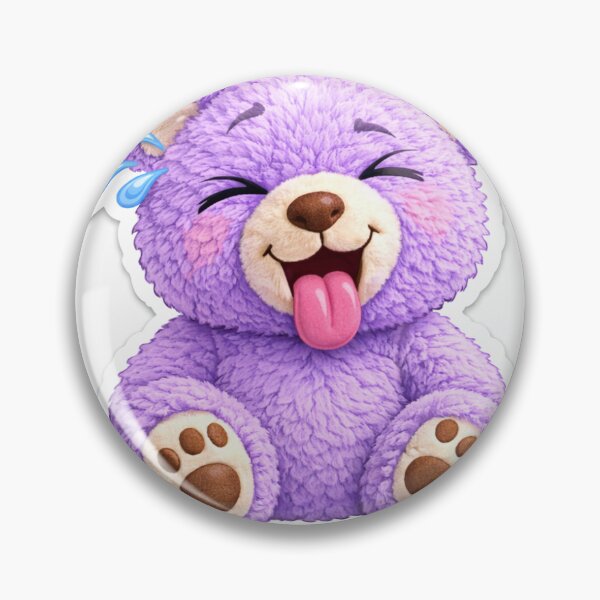 Item preview, Cute Funny Purple Teddy Bear Sticker designed and sold by ZenOtaku Lab.