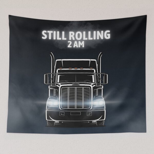 Item preview, 2AM Still Rolling – Night Shift American Trucker Big Rig Driver Design designed and sold by PXEpic.
