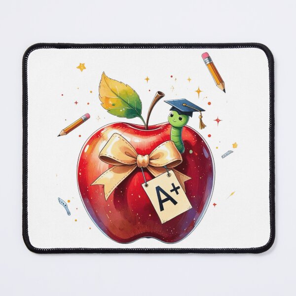 Item preview, Red Apple with Bookworm and A+ Grade Back to School designed and sold by AQUILAKREO.