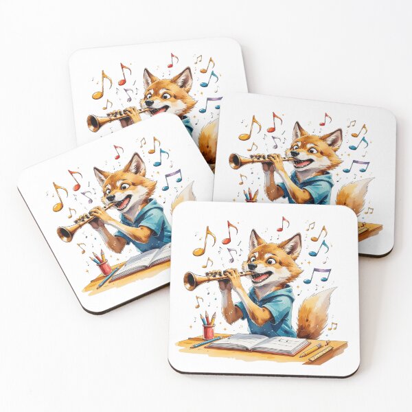 Item preview, Cute Fox Playing Clarinet Music Class Back to School Art designed and sold by AQUILAKREO.
