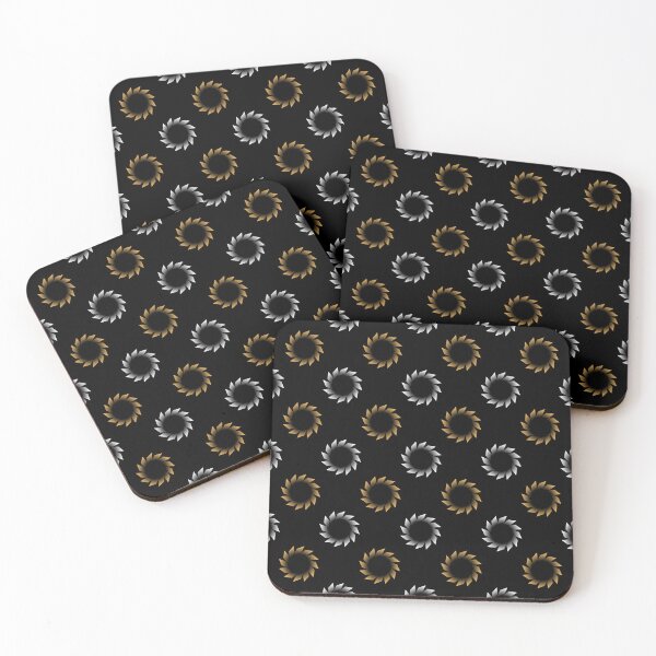 Item preview, Black, golden & white shapes seamless pattern designed and sold by Mint + Midnight.