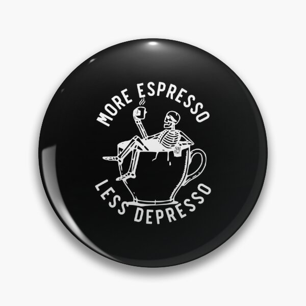 Item preview, More Espresso Less Depresso Skeleton Coffee Cup White designed and sold by AlviaAlcedoArt.