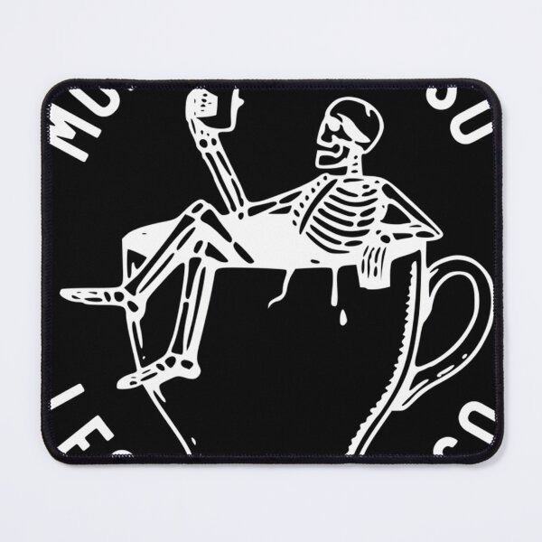 Item preview, More Espresso Less Depresso Skeleton Coffee Cup White designed and sold by AlviaAlcedoArt.
