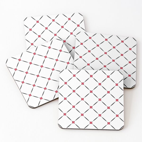 Item preview, Black, white & red lattice seamless pattern designed and sold by Mint + Midnight.