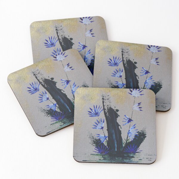 Item preview, Metallic Reflection - Acrylic Metallic Floral Painting designed and sold by AJPrettyObscene.