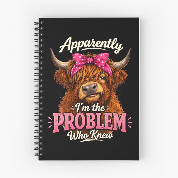 Item preview, Funny Highland Cow Shirt | Apparently I’m The Problem Who Knew | Cute Sarcastic Cow with Pink Bow designed and sold by farare2.