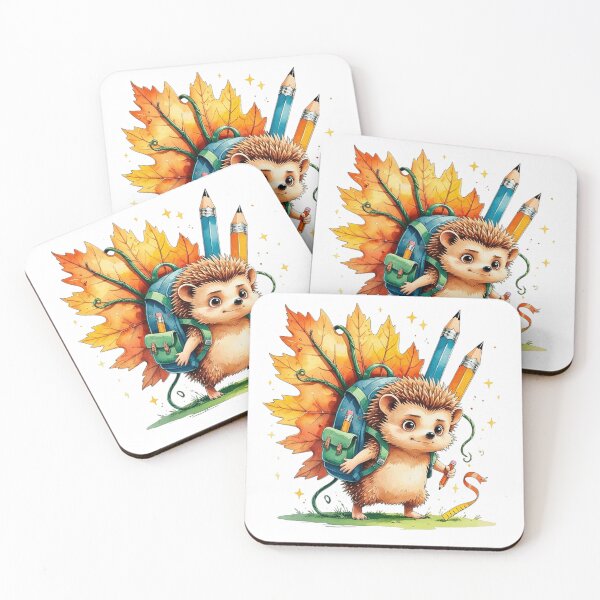 Item preview, Cute Hedgehog Carrying Big Backpack Fall Back to School designed and sold by AQUILAKREO.