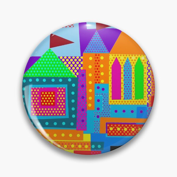 Item preview, Vibrant Geometric Pop Art Fantasy Castle Fortress Illustration designed and sold by Terry Bain.
