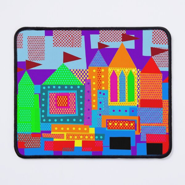 Item preview, Vibrant Geometric Pop Art Fantasy Castle Fortress Illustration designed and sold by Terry Bain.
