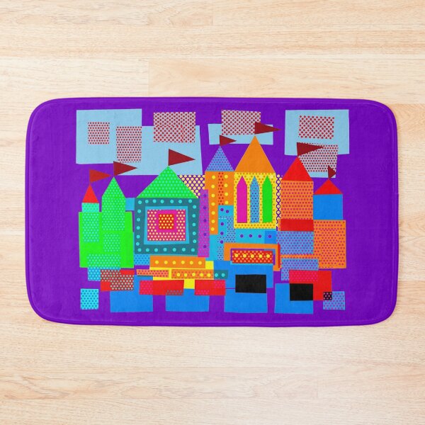 Item preview, Vibrant Geometric Pop Art Fantasy Castle Fortress Illustration designed and sold by Terry Bain.