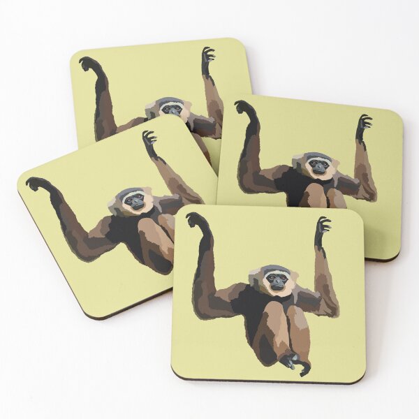 Item preview, A is for Agile Gibbon,Agile Gibbon Artwork – Lithe Primate Illustration and Wildlife Design designed and sold by PrettylittlepastelUk.
