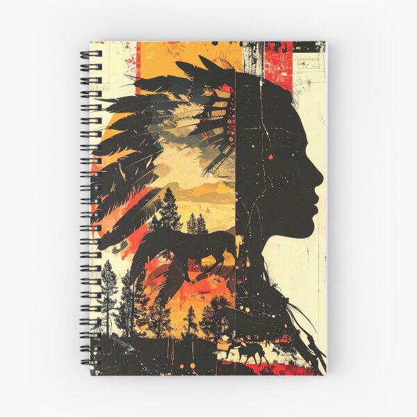 Item preview, Indigenous Woman Collage in Ochre, Red, and Black designed and sold by thelivingrp.
