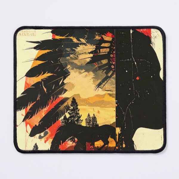 Item preview, Indigenous Woman Collage in Ochre, Red, and Black designed and sold by thelivingrp.