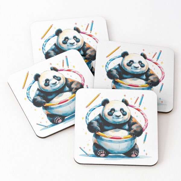 Item preview, Playful Panda with Hula Hoop and Pencils Back to School designed and sold by AQUILAKREO.