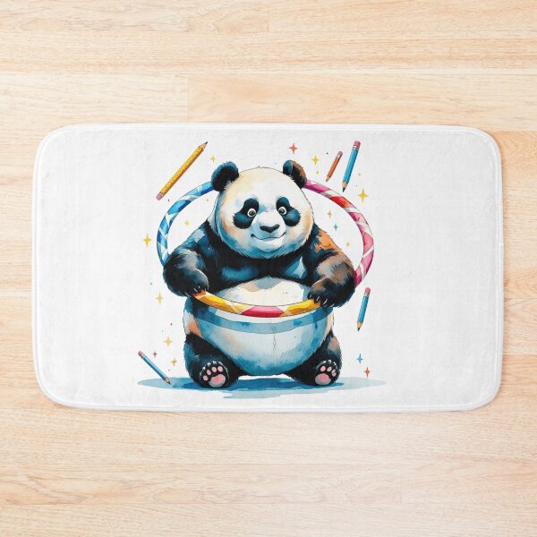 Item preview, Playful Panda with Hula Hoop and Pencils Back to School designed and sold by AQUILAKREO.