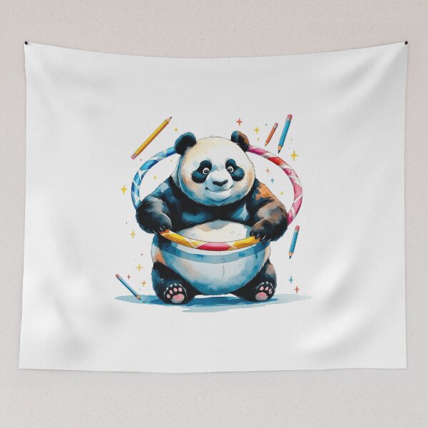 Item preview, Playful Panda with Hula Hoop and Pencils Back to School designed and sold by AQUILAKREO.