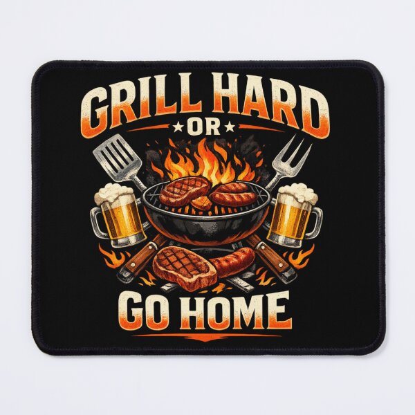 Item preview, Grill Hard or Go Home – Bold BBQ Grilling Humor Vintage Badge Design designed and sold by Ladys-Gents.