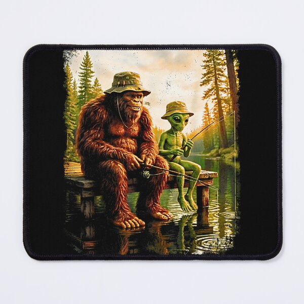 Item preview, Bigfoot Alien Fishing Funny Men UFO Sasquatch Lovers designed and sold by FerminVigo.