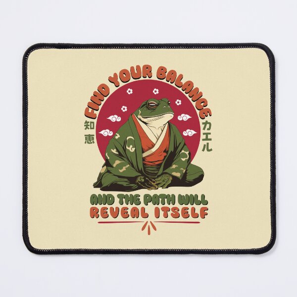 Item preview, Frog Find Your Balance Zen Japanese Samurai Wisdom designed and sold by DaVinciFeather.
