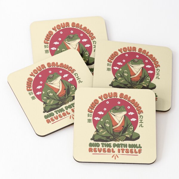 Item preview, Frog Find Your Balance Zen Japanese Samurai Wisdom designed and sold by DaVinciFeather.