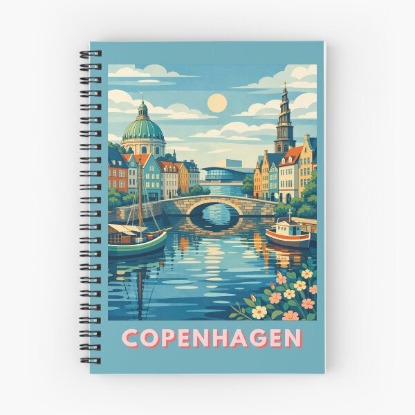 Item preview, Copenhagen Denmark canal bridge waterfront travel poster designed and sold by MatthewHeights.