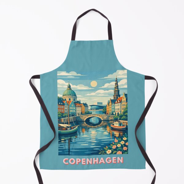 Item preview, Copenhagen Denmark canal bridge waterfront travel poster designed and sold by MatthewHeights.