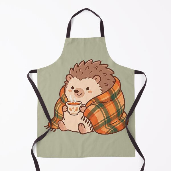 Item preview, Cute Cozy Hedgehog Drinking Tea – Autumn Kawaii Sticker Design designed and sold by Iras-Art-Corner.