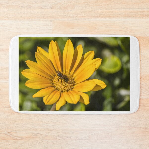 Item preview, Honeybee Pollinating Bright Yellow Daisy Flower Macro Close-Up In Sunny Summer Garden designed and sold by Nmallia.