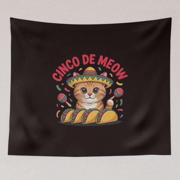 Item preview, Cinco De Meow Cute Cat Taco Sombrero Kawaii Fiesta Mexican Design designed and sold by Designgallery65.