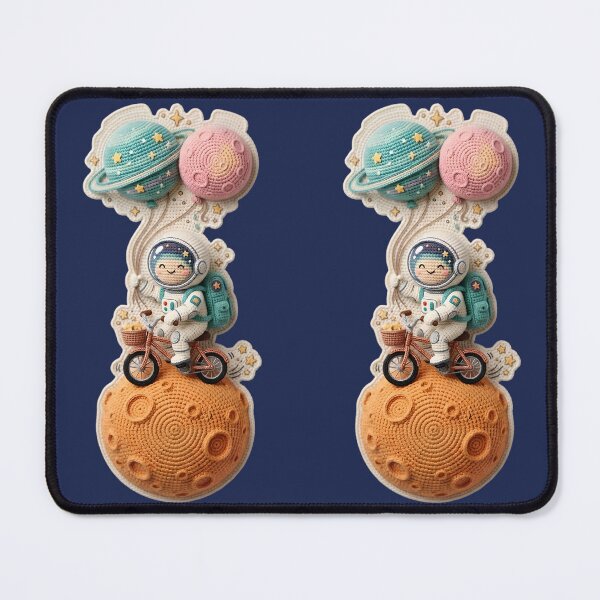 Item preview, Cute Crochet Astronaut Riding Moon Sticker designed and sold by Rohan132.
