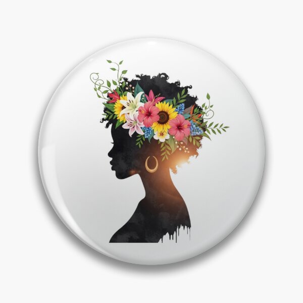 Item preview, Black Woman Floral Silhouette T-Shirt | Black History Flower Crown Art | Melanin Queen Gift | Freedom Day Shirt designed and sold by nancysdaughter.