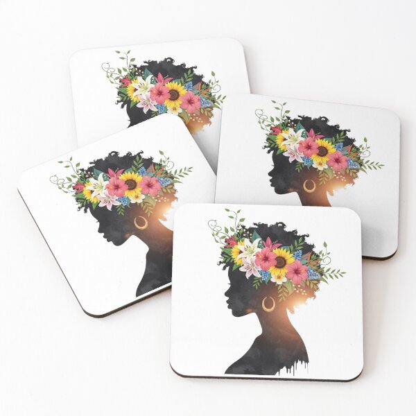 Item preview, Black Woman Floral Silhouette T-Shirt | Black History Flower Crown Art | Melanin Queen Gift | Freedom Day Shirt designed and sold by nancysdaughter.
