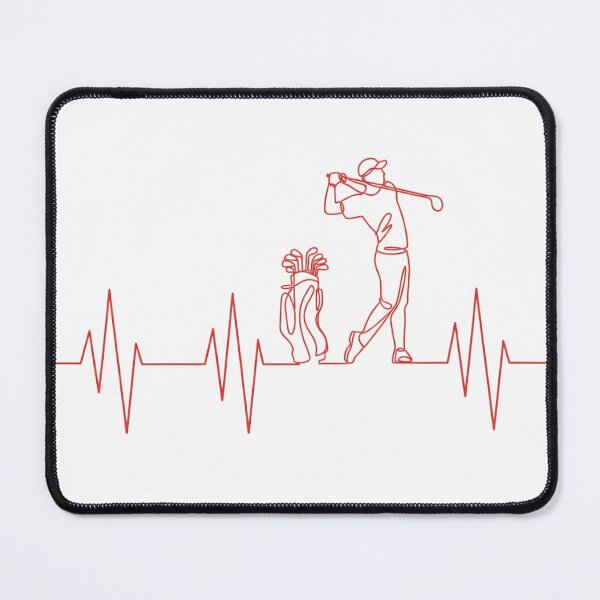 Artikelvorschau, Golf-Herzschlag-Puls-Linienkunst-Design – Geschenkidee für Golfer entworfen und verkauft von QuietTeeClub.