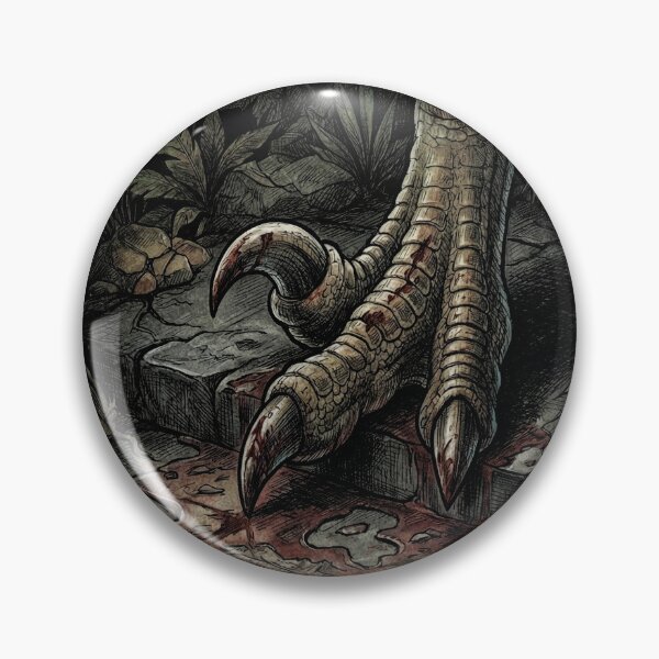 Item preview, Dino Crisis 1999 Cover Art Velociraptor Claw Bloody Foot Portrait designed and sold by Senpaiwaves.