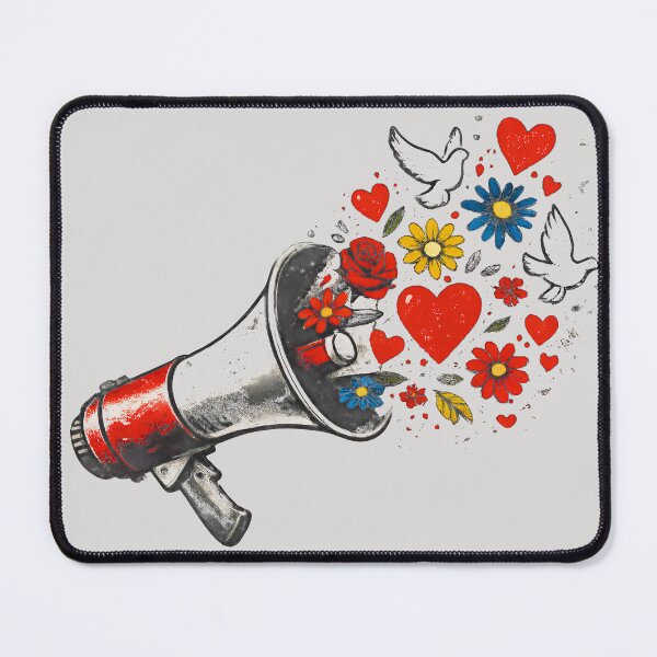 Item preview, Louder Love Megaphone Shirt – Peace Protest Art, Kindness Graphic Tee designed and sold by FunkyVista.