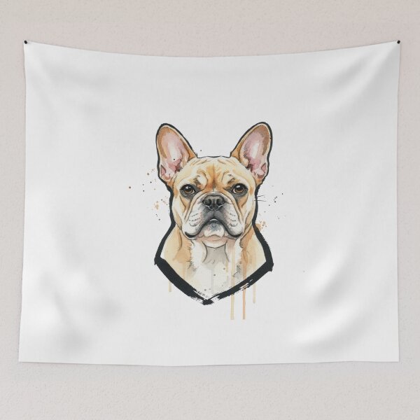 Item preview, French Bulldog Watercolor Art - Fawn Frenchie Portrait - Modern Dog Graphic designed and sold by JLMWorks.