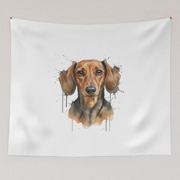 Item preview, Dachshund Watercolor Portrait - Sausage Dog Art - Doxie Pet Illustration designed and sold by JLMWorks.