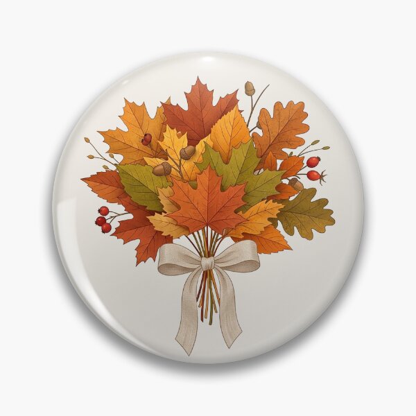 Item preview, Elegant Autumn Leaves Bouquet – Maple & Oak Minimal Fall Botanical Illustration designed and sold by Iras-Art-Corner.