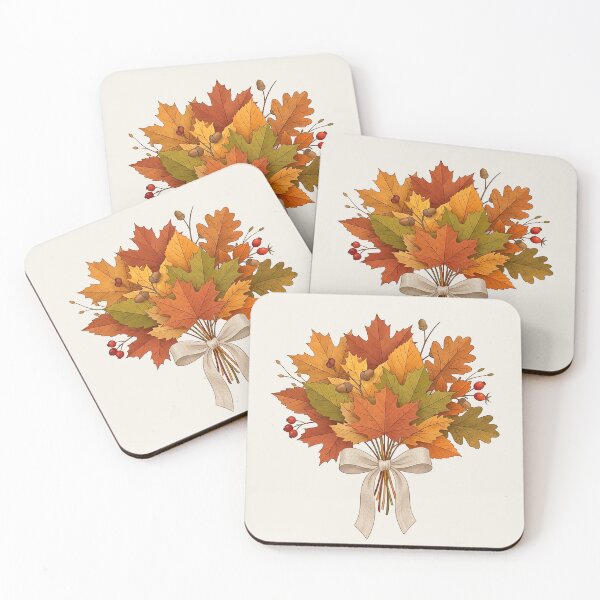 Item preview, Elegant Autumn Leaves Bouquet – Maple & Oak Minimal Fall Botanical Illustration designed and sold by Iras-Art-Corner.