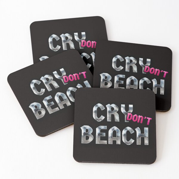 Item preview, Don’t Cry Beach Chrome 3D Typography | Luxury Metallic Coastal Aesthetic Design designed and sold by HIGHSQUARE.