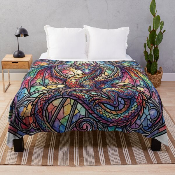 Artikelvorschau, Drachen-Buntglas-Regenbogen-Fantasy-Kunst entworfen und verkauft von TessaraDesigns.